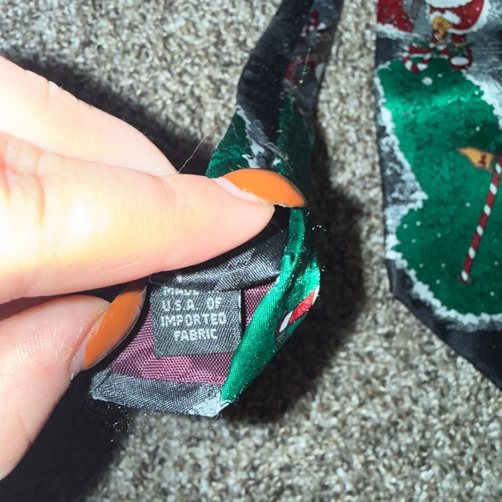 Hallmark Black Tie with‎ Santa and Christmas Tree Design